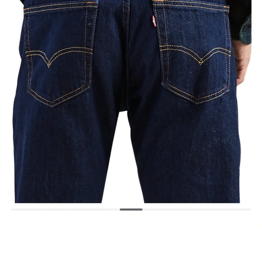 NEW Levi's Straight denim Dark Blue 505 regular 42 32 cowboy western travel chic - Picture 5 of 12